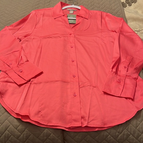 H&M Pink V-neck Blouse/NWT/M - Picture 7 of 13